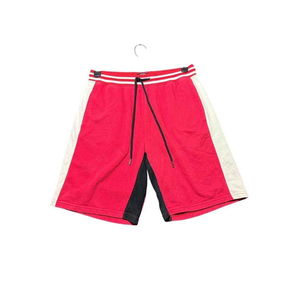 Jackson‎ Shorts Mens Medium Red Excellent Colorblock Varsity Fleece Drawstring